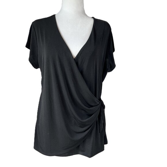 🖤 Tahari Women's Top Size XL – Elegant Wrap Style - Picture 1 of 10